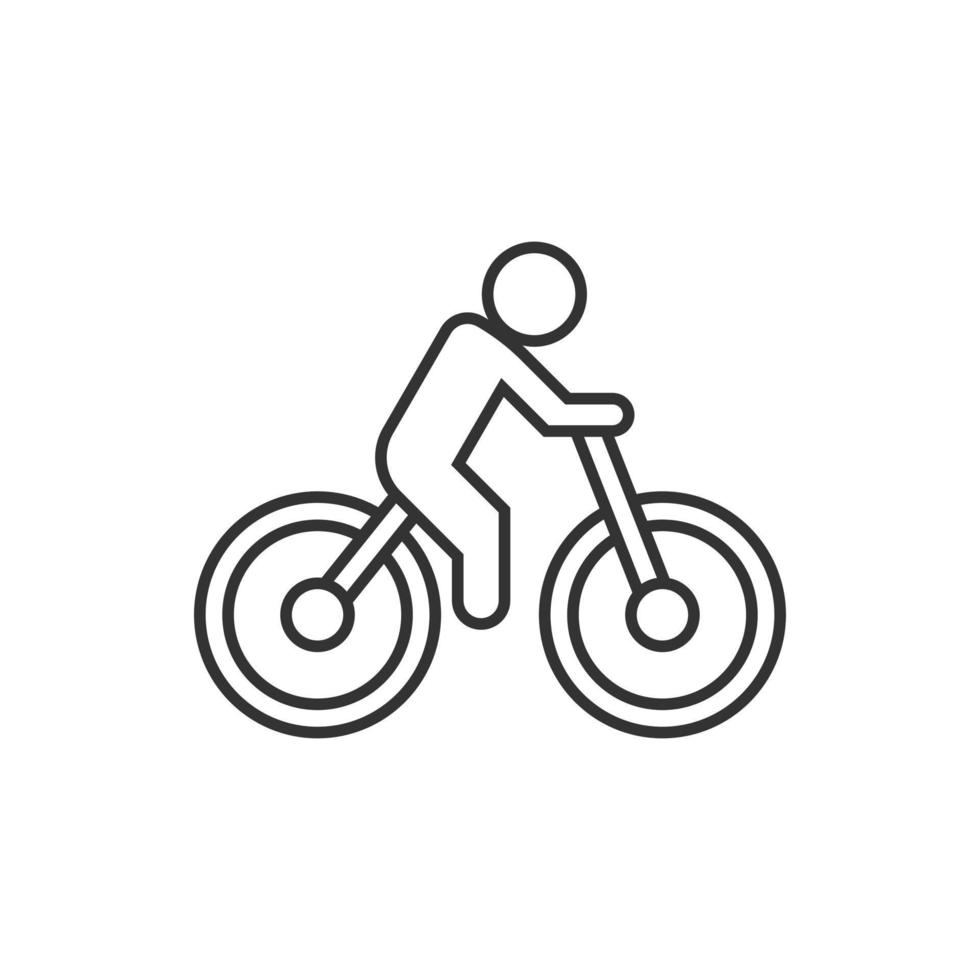 icono de bicicleta en estilo plano. bicicleta con personas vector ilustración sobre fondo blanco aislado. concepto de negocio de jinete.