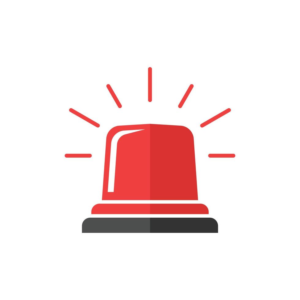 Emergency alarm icon in flat style. Alert lamp vector illustration on isolated background. Police urgency sign business concept.