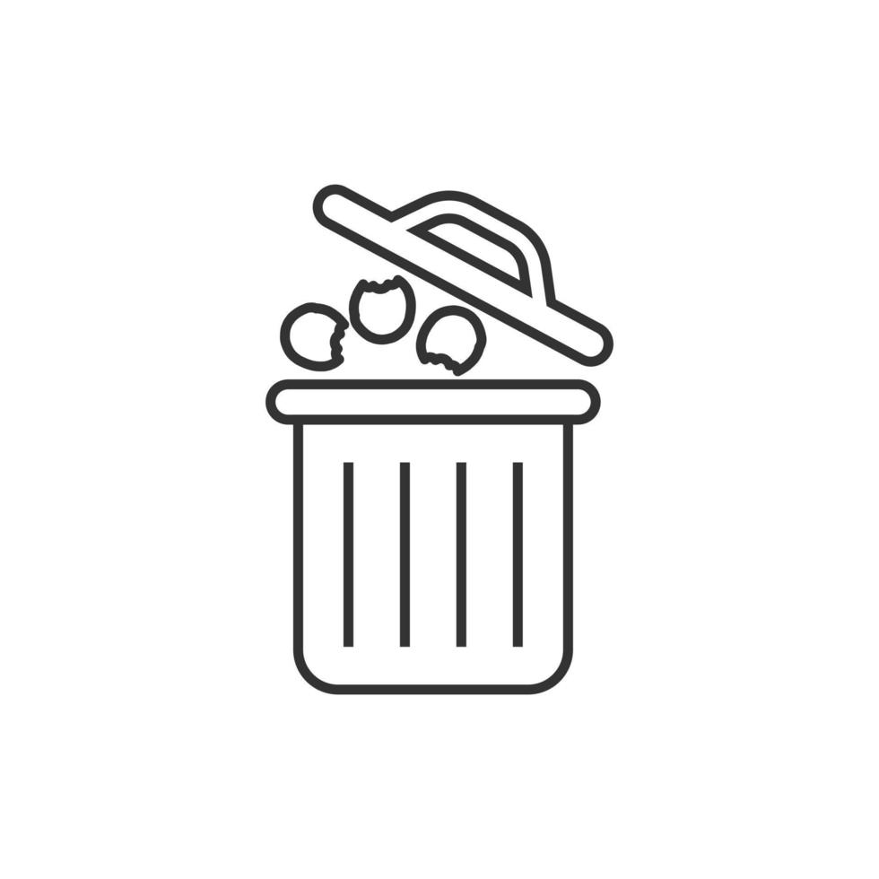 Garbage bin icon in flat style. Recycle vector illustration on white isolated background. Trash basket sign business concept.