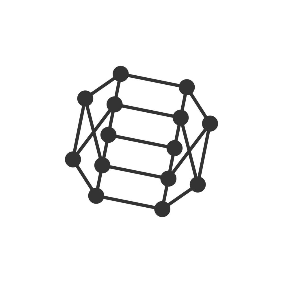 icono de ciencia en estilo plano. Ilustración de vector de células de ADN sobre fondo blanco aislado. concepto de negocio de evolución de moléculas.