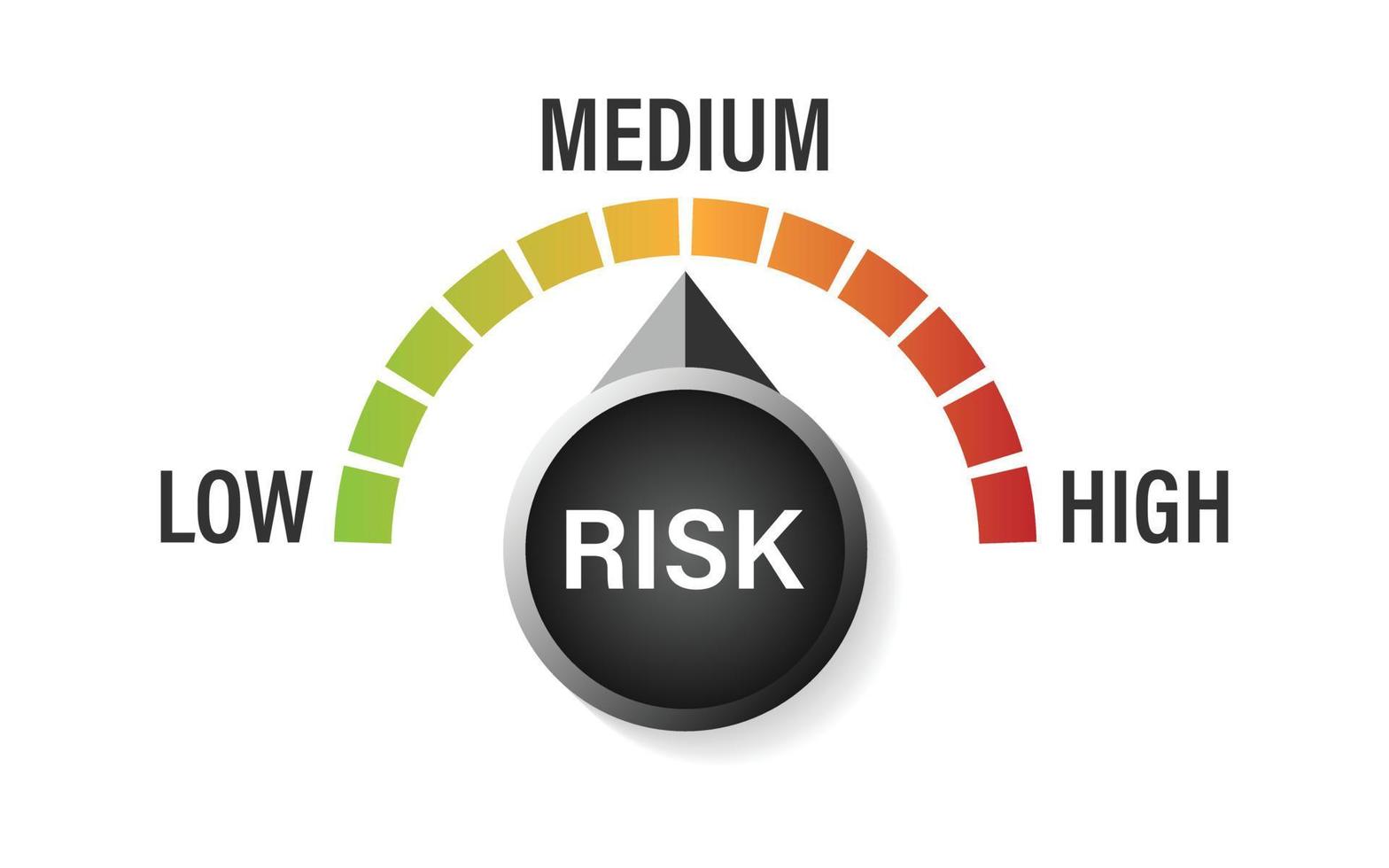 Risk meter icon in flat style. Rating indicator vector illustration on white isolated background. Fuel level sign business concept.