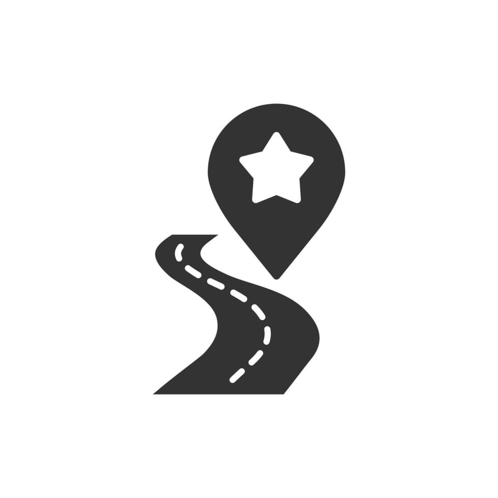 Map pin icon in flat style. gps navigation vector illustration on white isolated background. Locate position business concept.