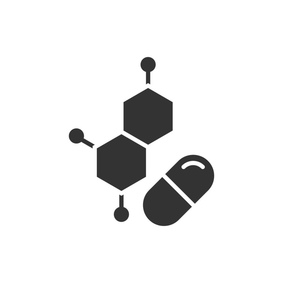 icono de nota de píldora de vitamina en estilo plano. Ilustración de vector de cápsula sobre fondo blanco aislado. concepto de negocio de signo de antibiótico.