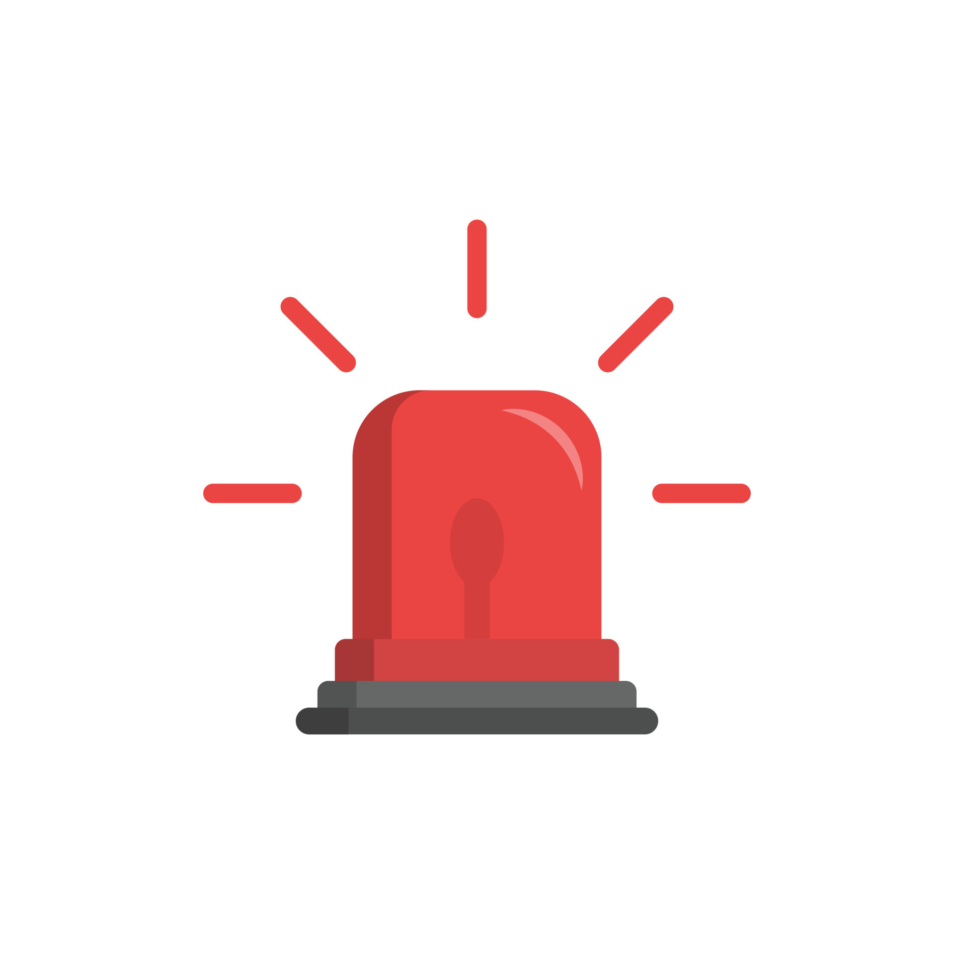 Emergency alarm icon in flat style. Alert lamp vector illustration on