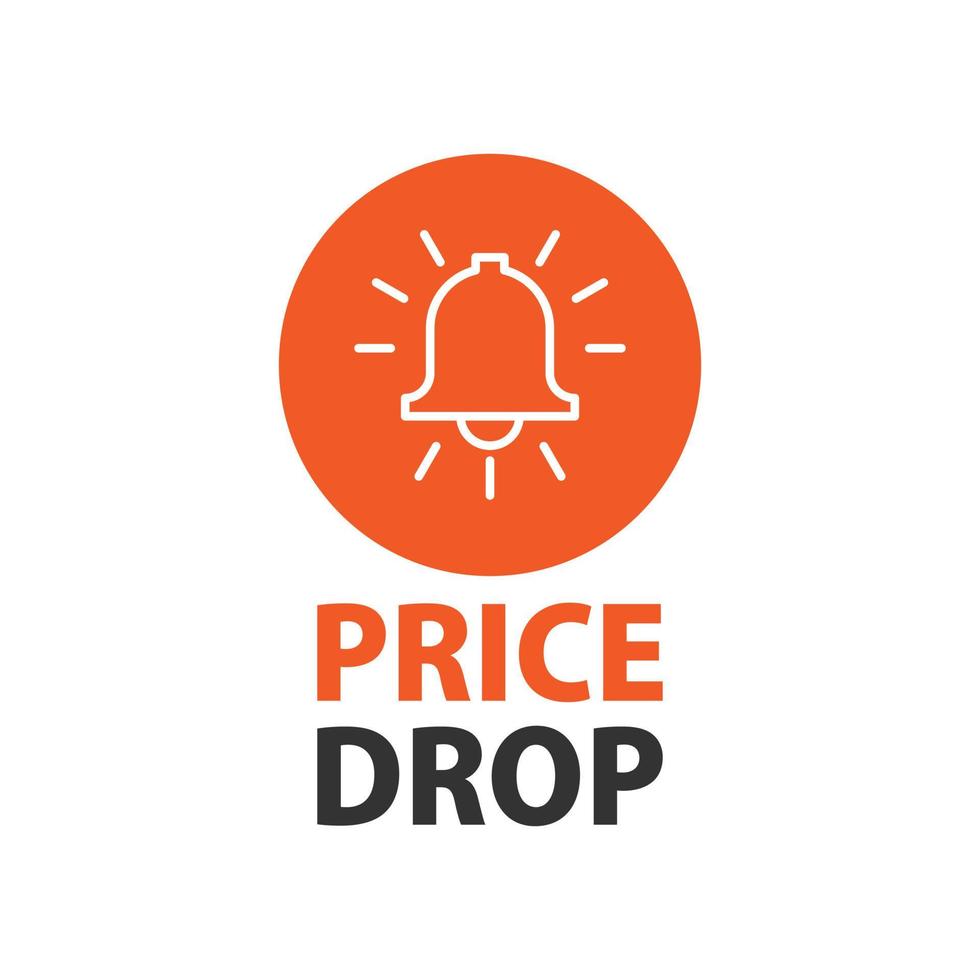 Price drop in flat style. Sale banner vector illustration on isolated background. Loss market sign business concept.