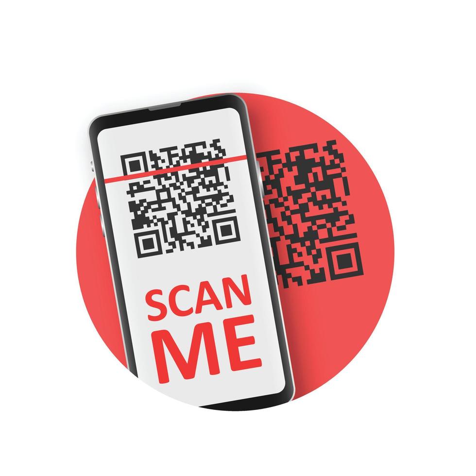 QR code scan icon in flat style. Mobile phone scanning vector illustration on isolated background. Barcode reader sign business concept.