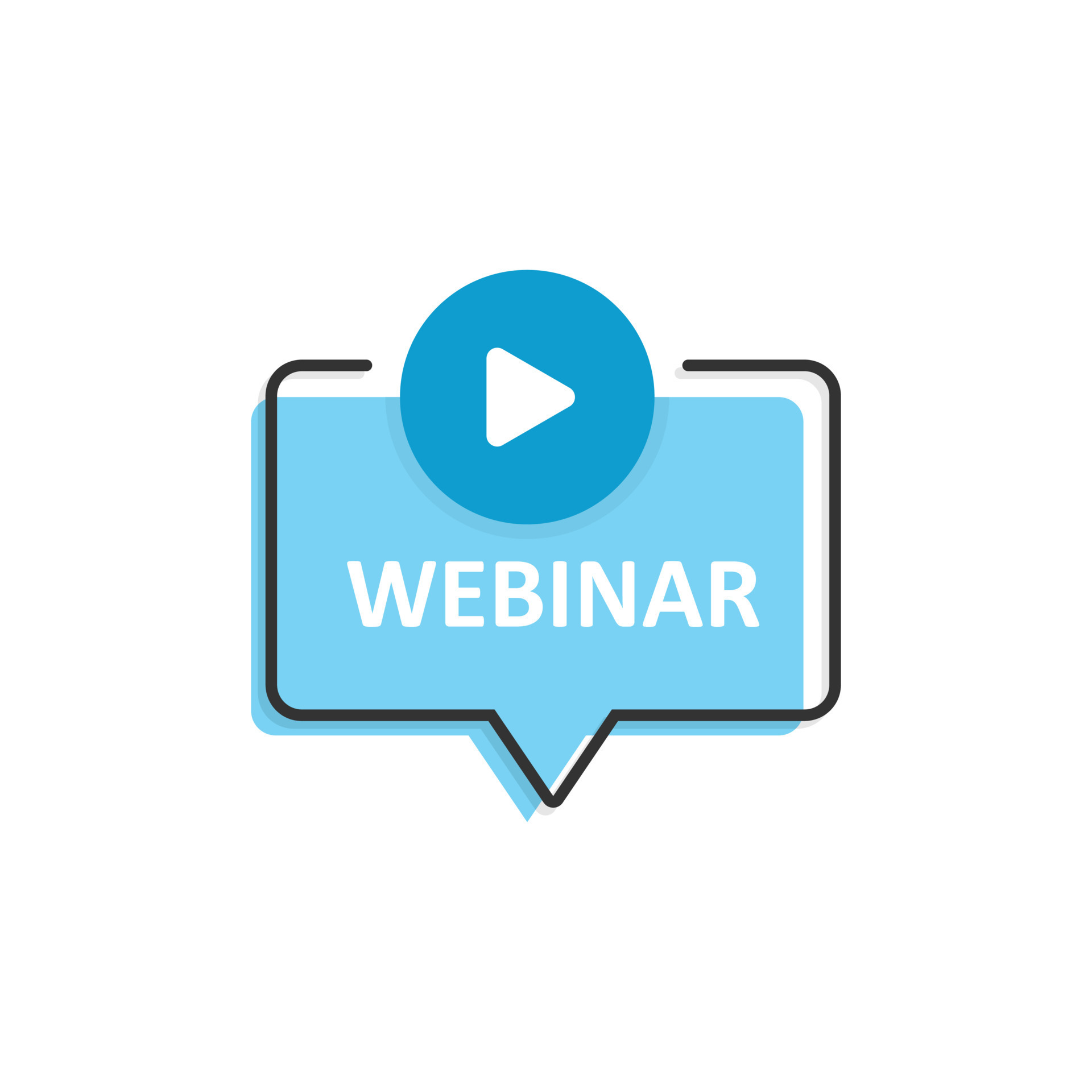 Live webinar icon in flat style. Online training vector illustration on