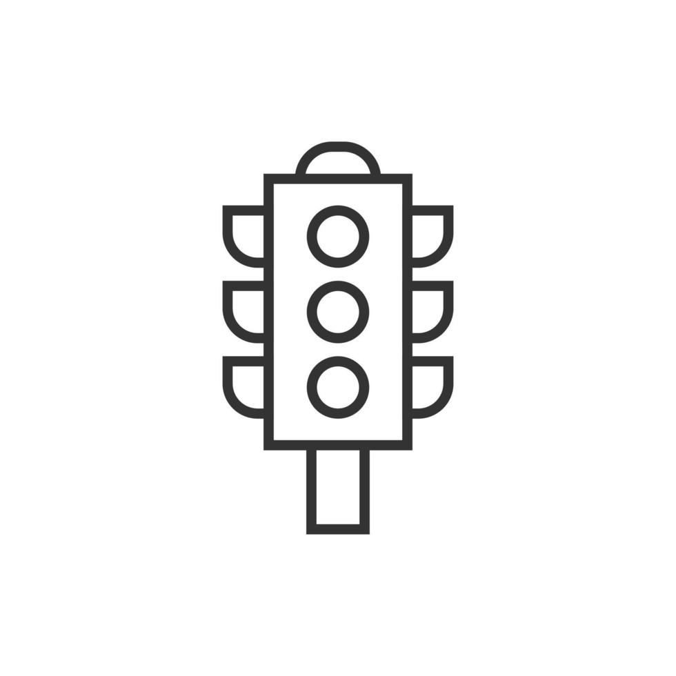 Semaphore icon in flat style. Traffic light vector illustration on white isolated background. Crossroads business concept.