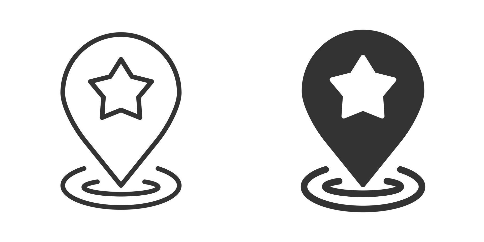 Map pin icon in flat style. gps navigation vector illustration on white isolated background. Locate position business concept.