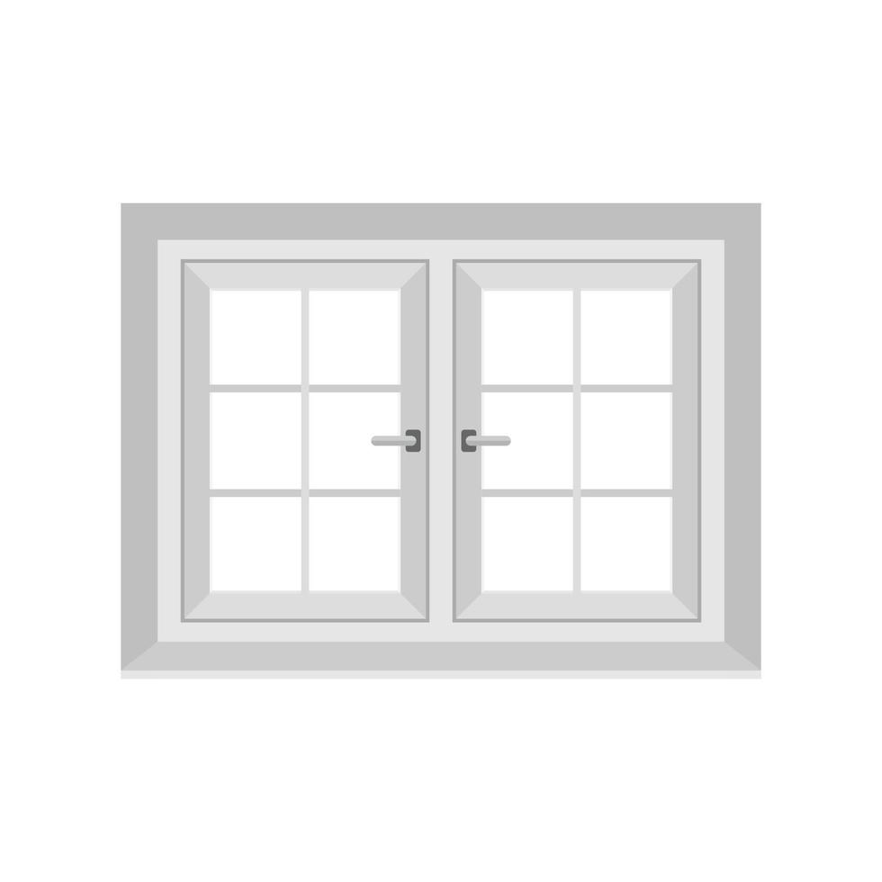 Window icon in flat style. Casement vector illustration on isolated background. Interior frame sign business concept.