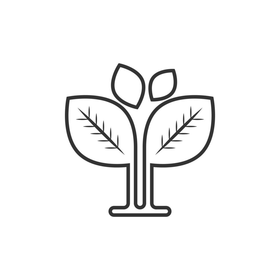 icono de hoja en estilo plano. ilustración de vector de planta sobre fondo blanco aislado. concepto de negocio de signo de flor.