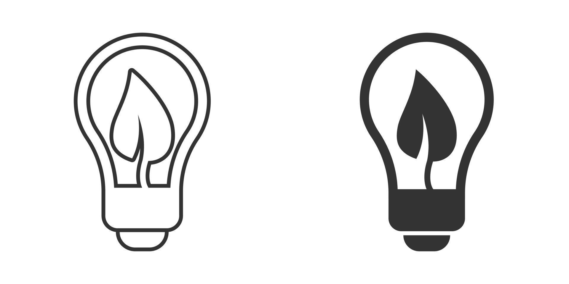 Light bulb icon in flat style. Lightbulb vector illustration on white isolated background. Energy lamp sign business concept.