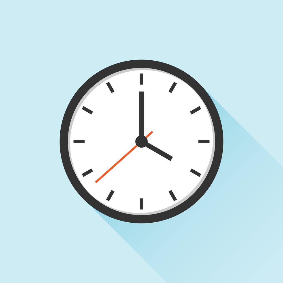 Clock icon illustration in flat style. Watch face vector illustration on isolated background. Time alarm sign business concept.