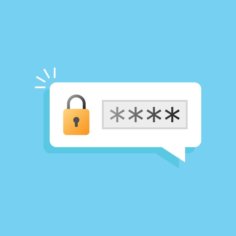 Password protected icon in flat style. Authentication vector illustration on isolated background. Login verification sign business concept.