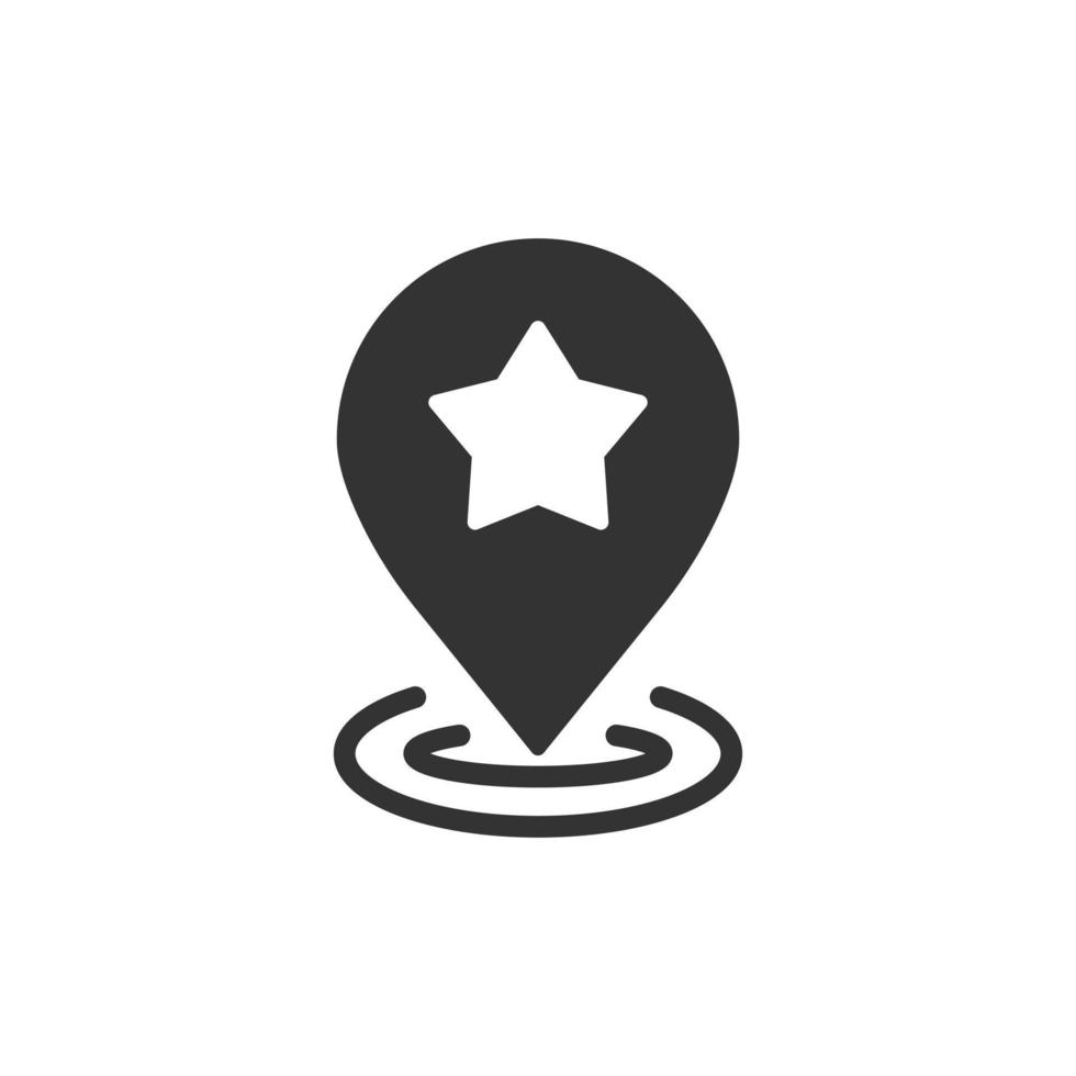 Map pin icon in flat style. gps navigation vector illustration on white isolated background. Locate position business concept.