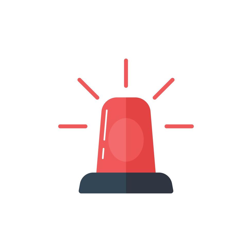 Emergency alarm icon in flat style. Alert lamp vector illustration on isolated background. Police urgency sign business concept.