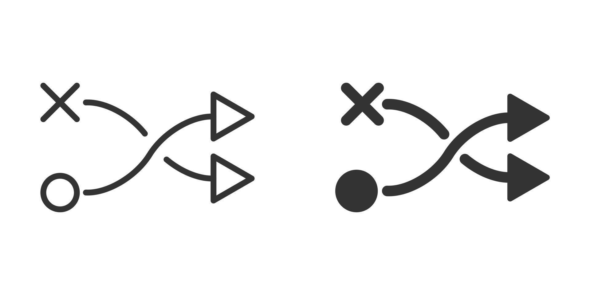 icono de cruce en estilo plano. ilustración de vector de navegación de dirección de carretera sobre fondo blanco aislado. localizar el concepto de negocio de posición de pin.