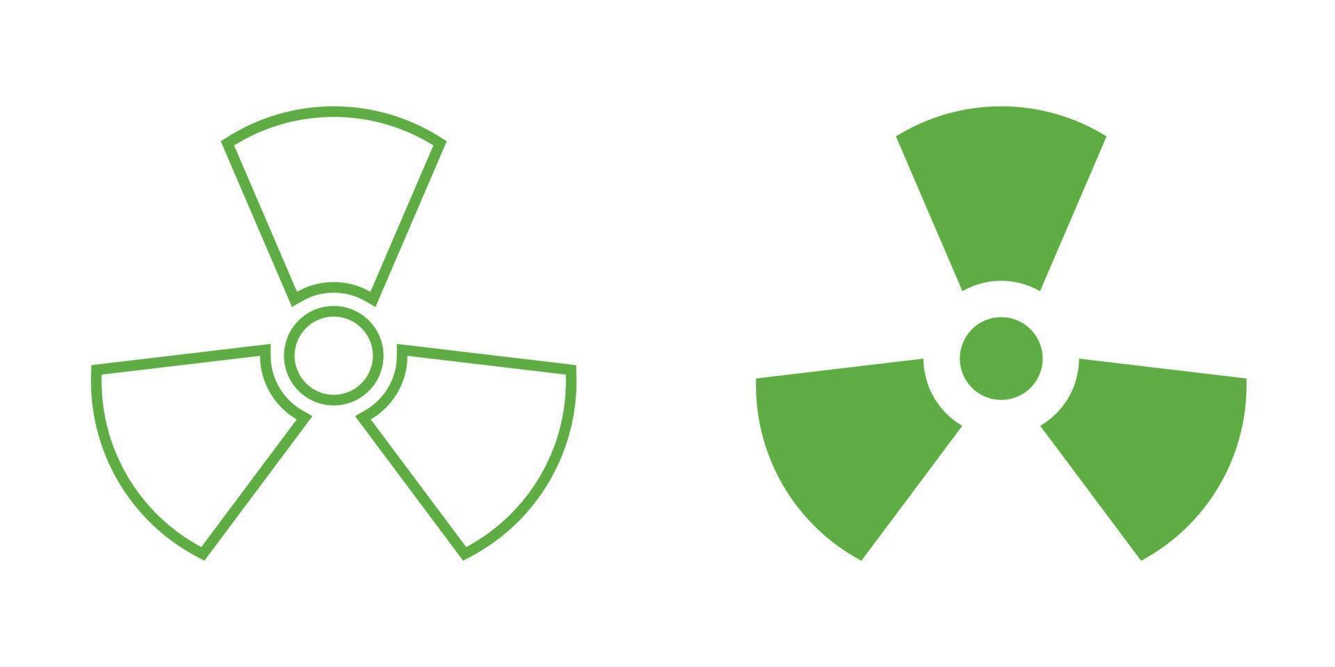 Nuclear radiation icon in flat style. Radioactivity vector illustration on white isolated background. Toxic sign business concept.