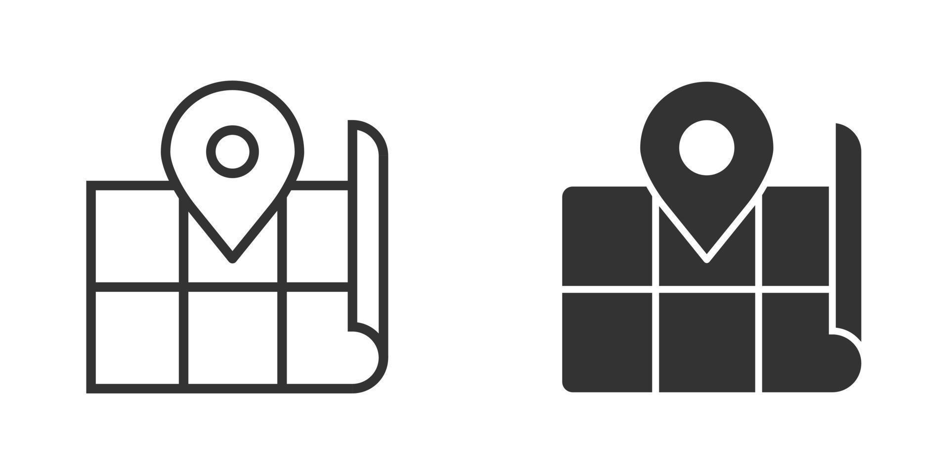 Map pin icon in flat style. gps navigation vector illustration on white isolated background. Locate position business concept.