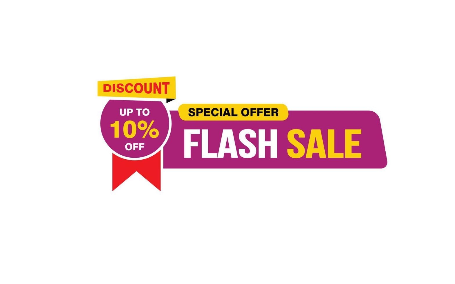 10 Percent flash sale offer, clearance, promotion banner layout with sticker style. vector