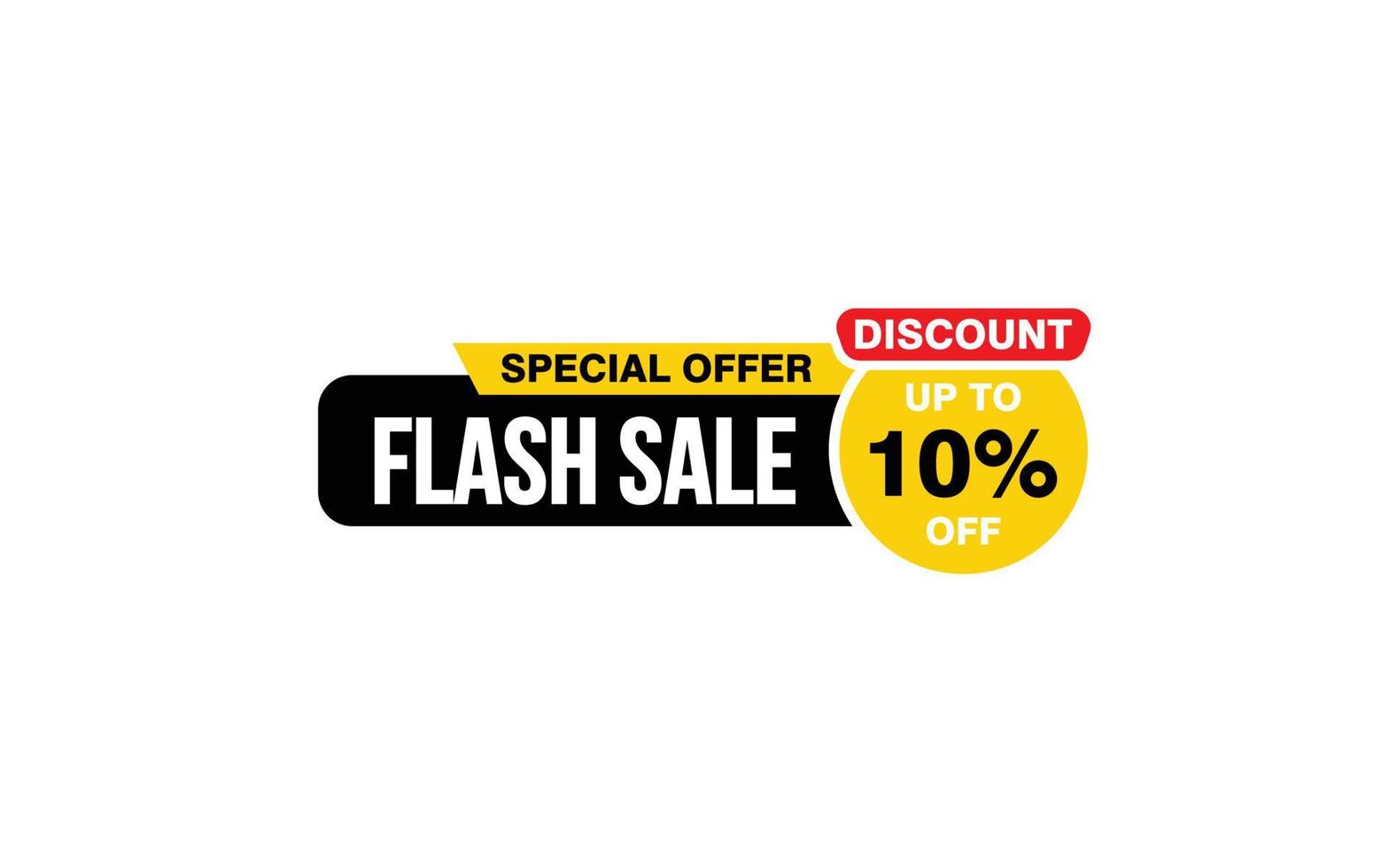 10 Percent flash sale offer, clearance, promotion banner layout with sticker style. vector