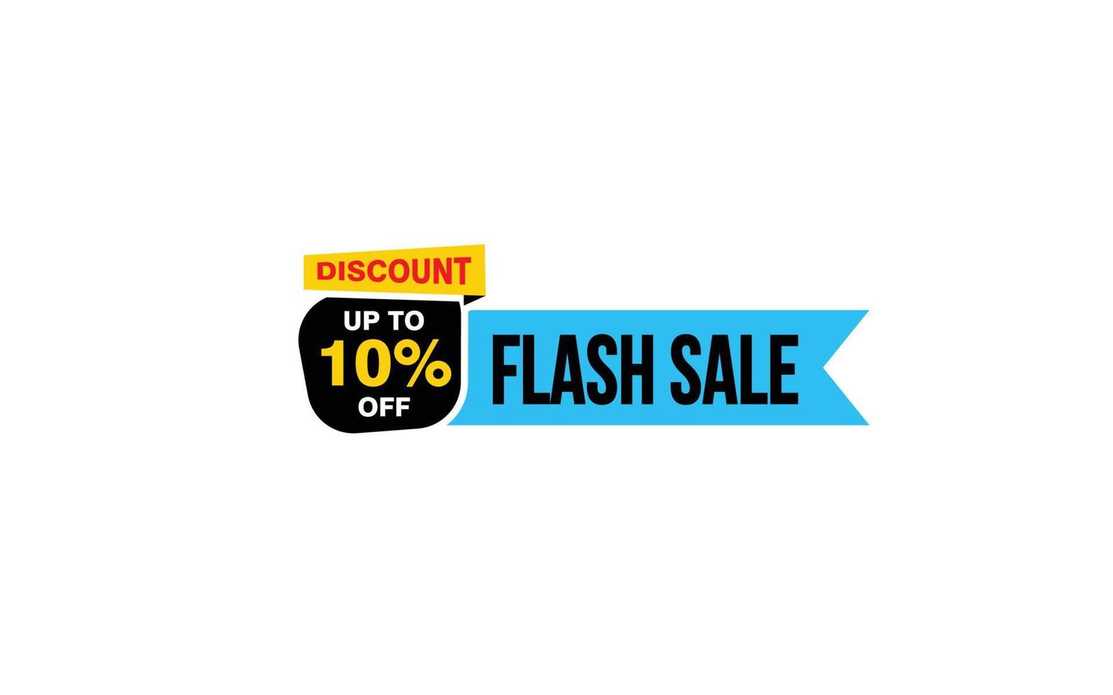 10 Percent flash sale offer, clearance, promotion banner layout with sticker style. vector