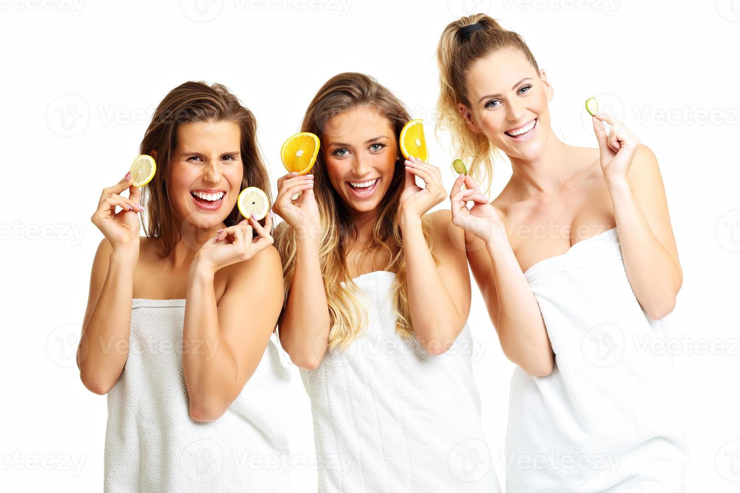 Happy friends posing in underwear Stock Photo by ©macniak