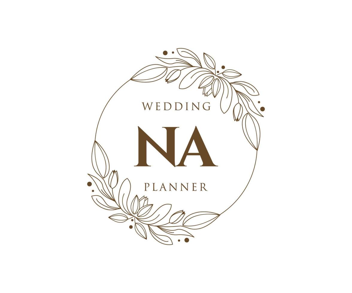 na colección de logotipos de monograma de boda con letras iniciales, plantillas florales y minimalistas modernas dibujadas a mano para tarjetas de invitación, guardar la fecha, identidad elegante para restaurante, boutique, café en vector