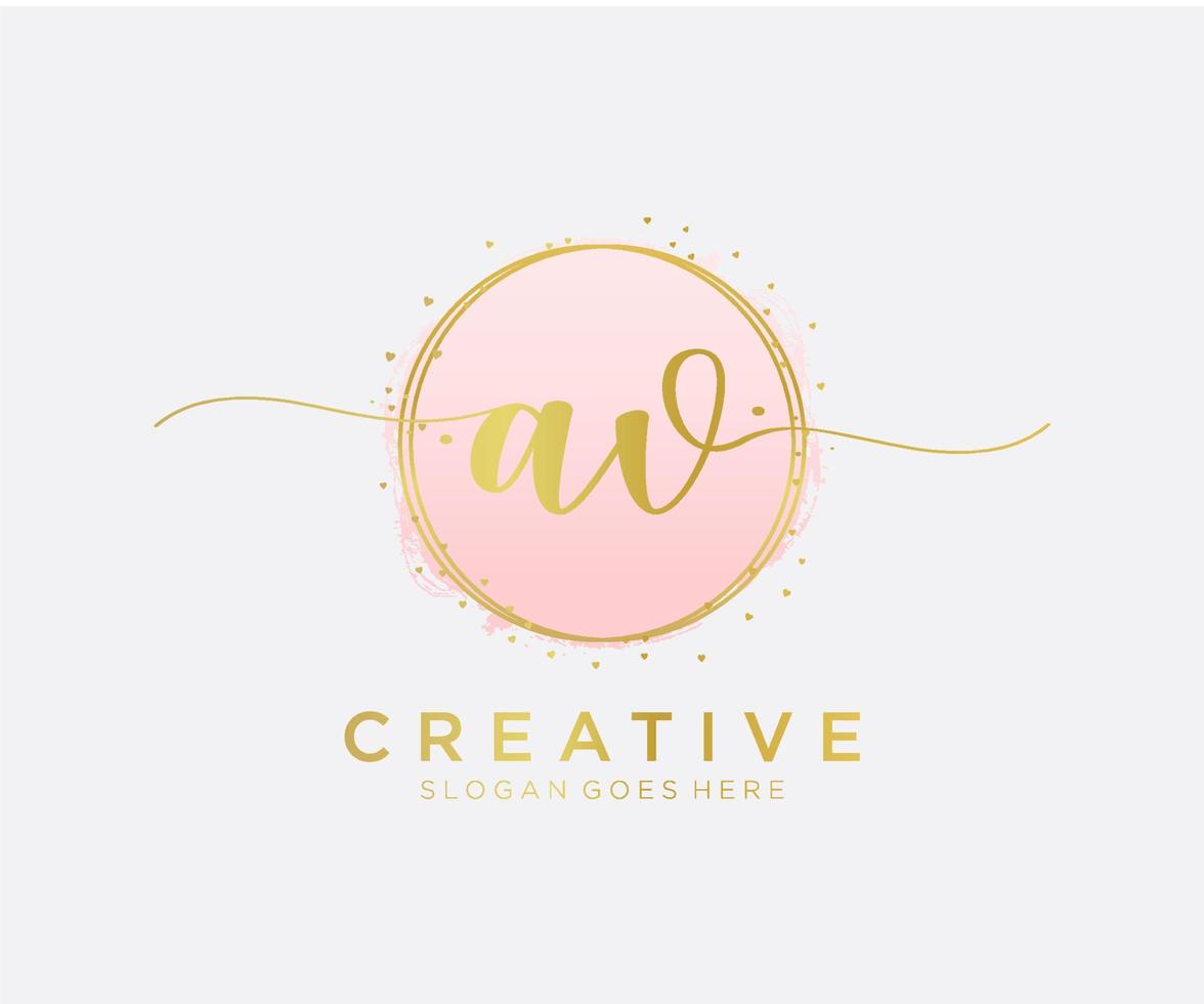 Initial AV feminine logo. Usable for Nature, Salon, Spa, Cosmetic and Beauty Logos. Flat Vector Logo Design Template Element.