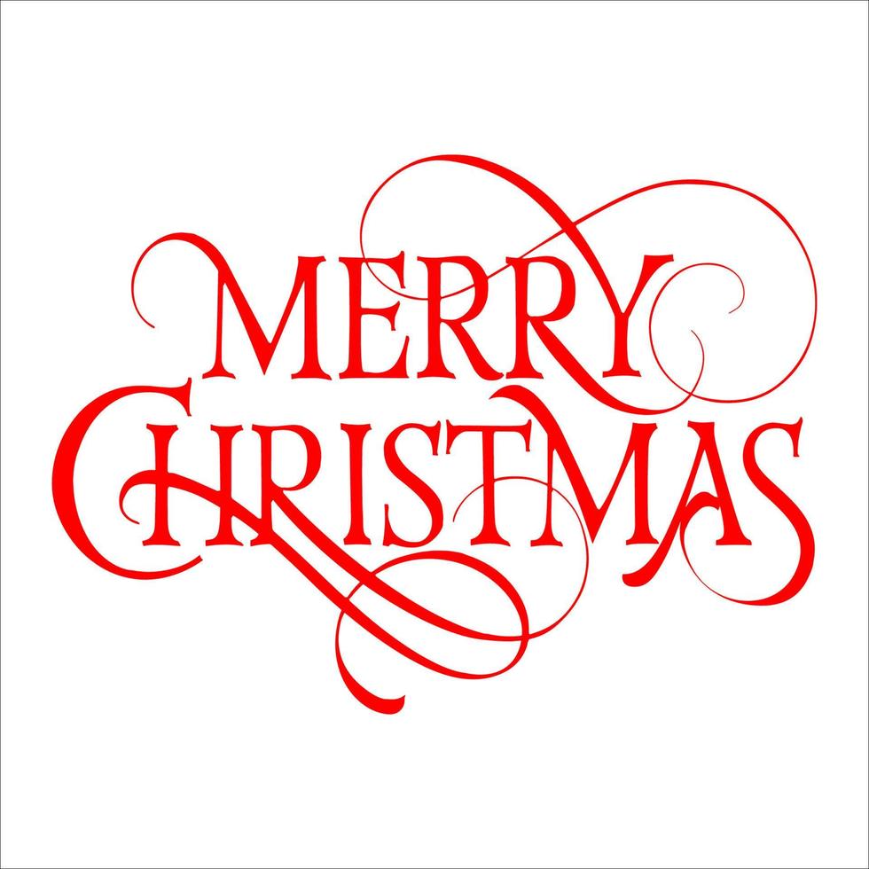 Merry Christmas vector lettering. Holiday Christmas red handwritten typography.