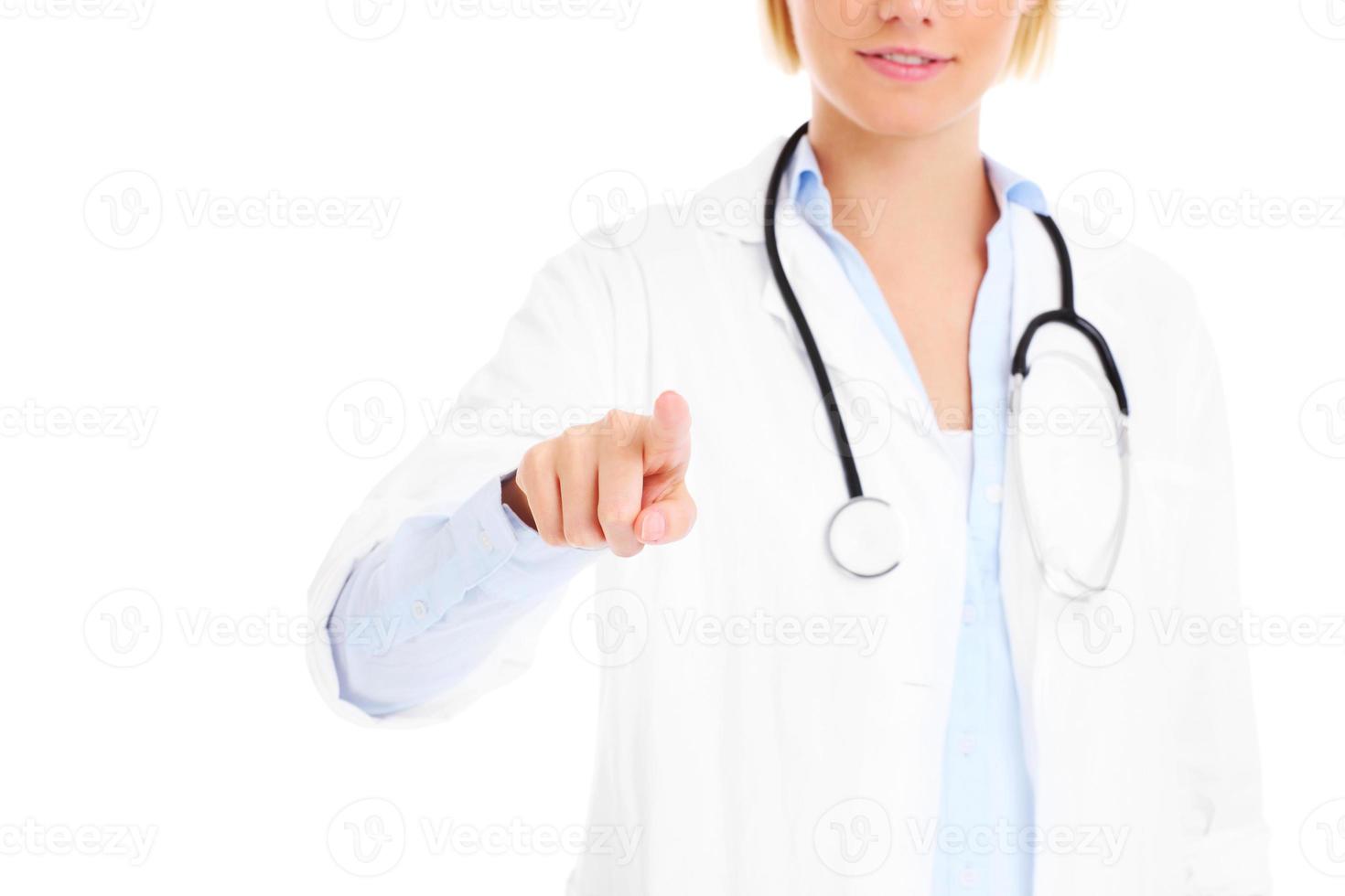 Doctor pressing the screen photo