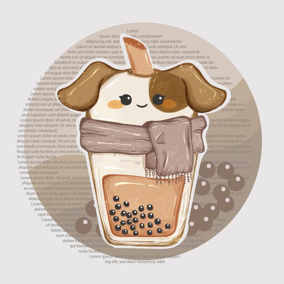 Kawaii Christmas Clipart II Reindeer Puppy Corgi Bubble Tea 