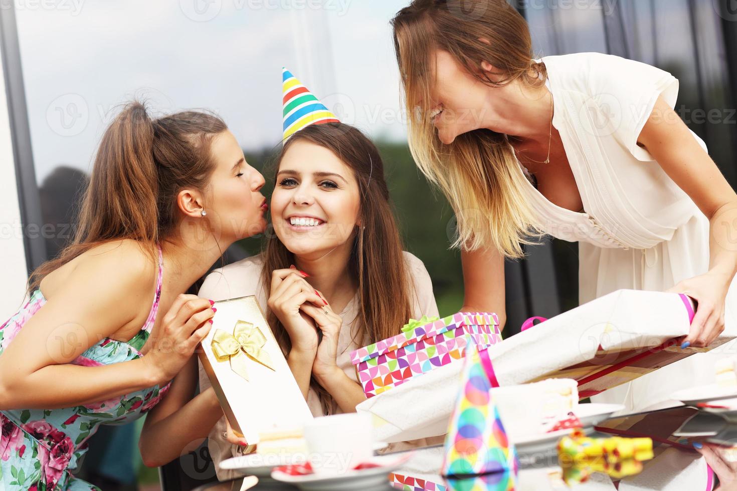 Group of friends celebrating birthday photo