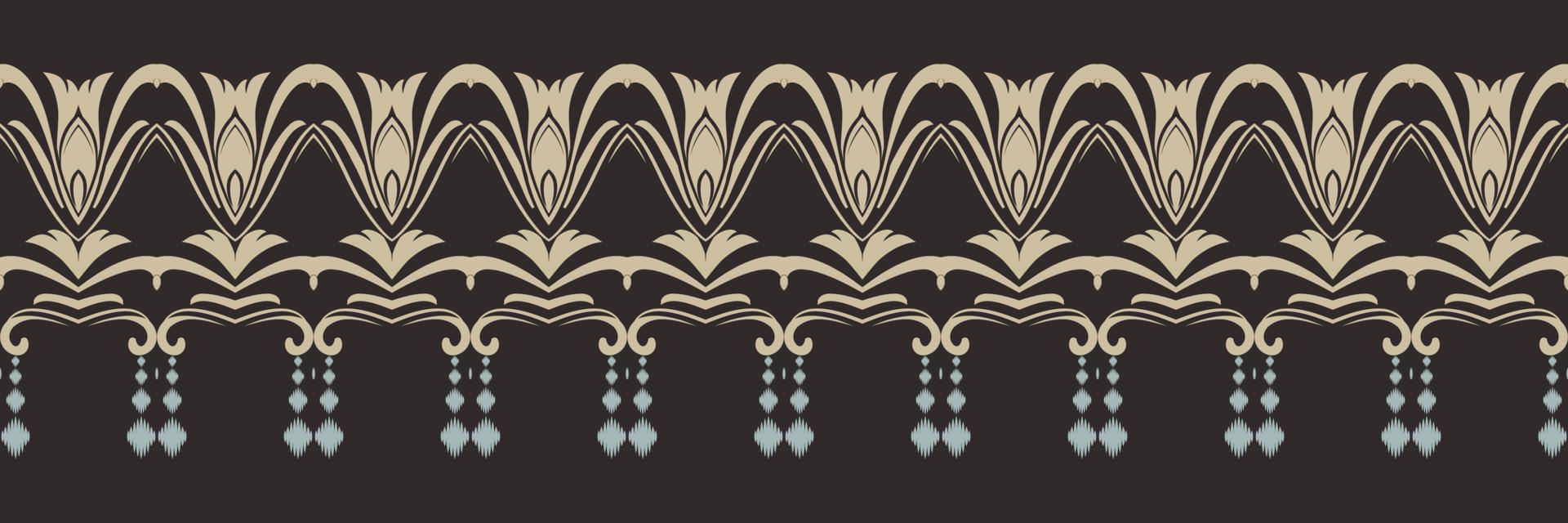 Ethnic ikat vector batik textile seamless pattern digital vector design for Print saree Kurti Borneo Fabric border brush symbols swatches designer