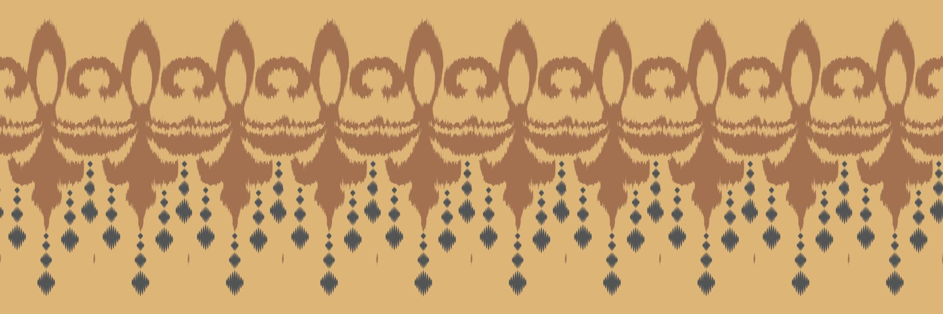 ikat frontera tribal patrón abstracto sin fisuras. étnico geométrico batik ikkat vector digital diseño textil para estampados tela sari mughal cepillo símbolo franjas textura kurti kurtis kurtas