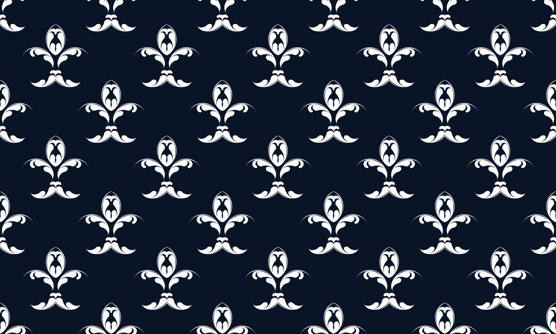 Damask Fleur de Lis background vector seamless pattern background