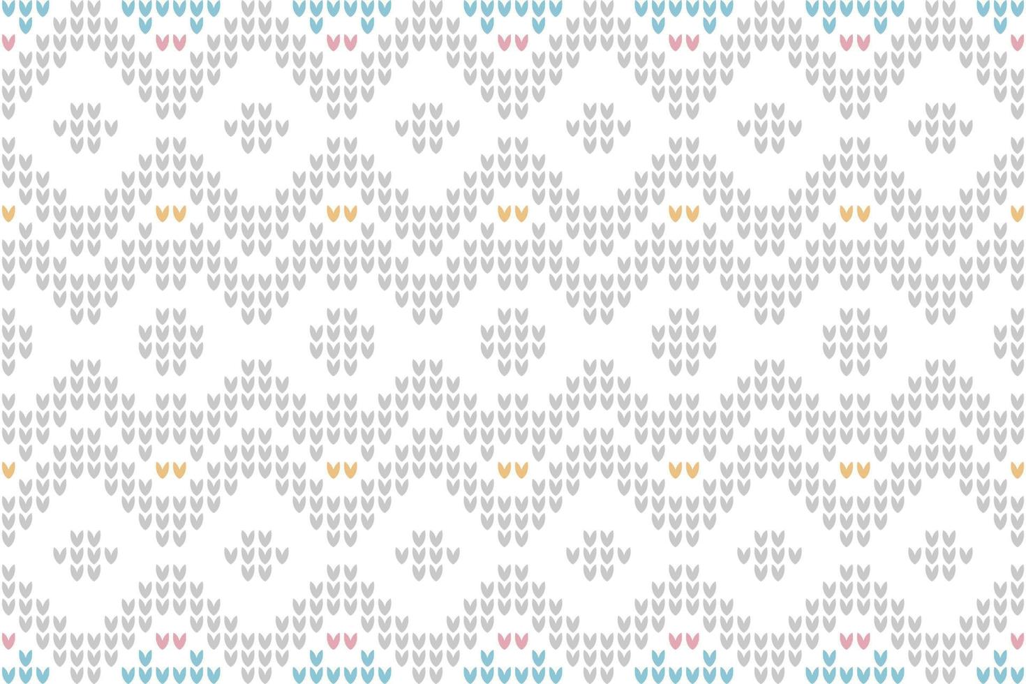 Vector illustration knitting pattern is crocheted with multi-colored threads. Acrylic baby yarn