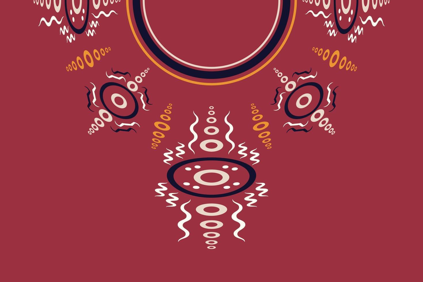 diseño de cuello kurti simple motivo vectorial moda palestina adorno de cuello estilo azteca bordado cuello kurti simple abstracto. diseño para textura, tela y uso de sari. vector