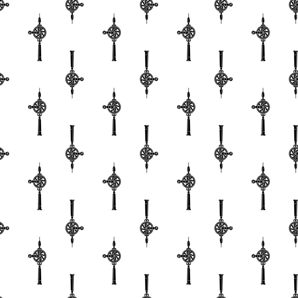 Manual drilling tool pattern seamless vector