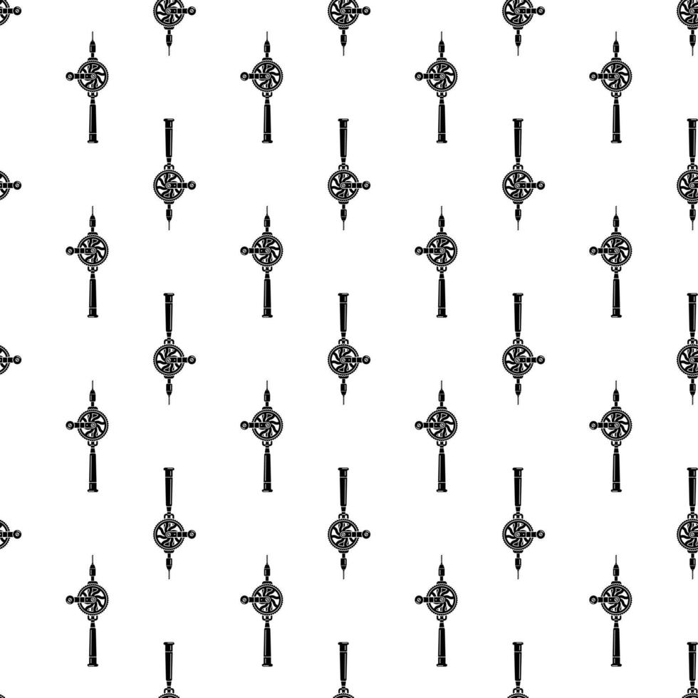 Manual drilling tool pattern seamless vector