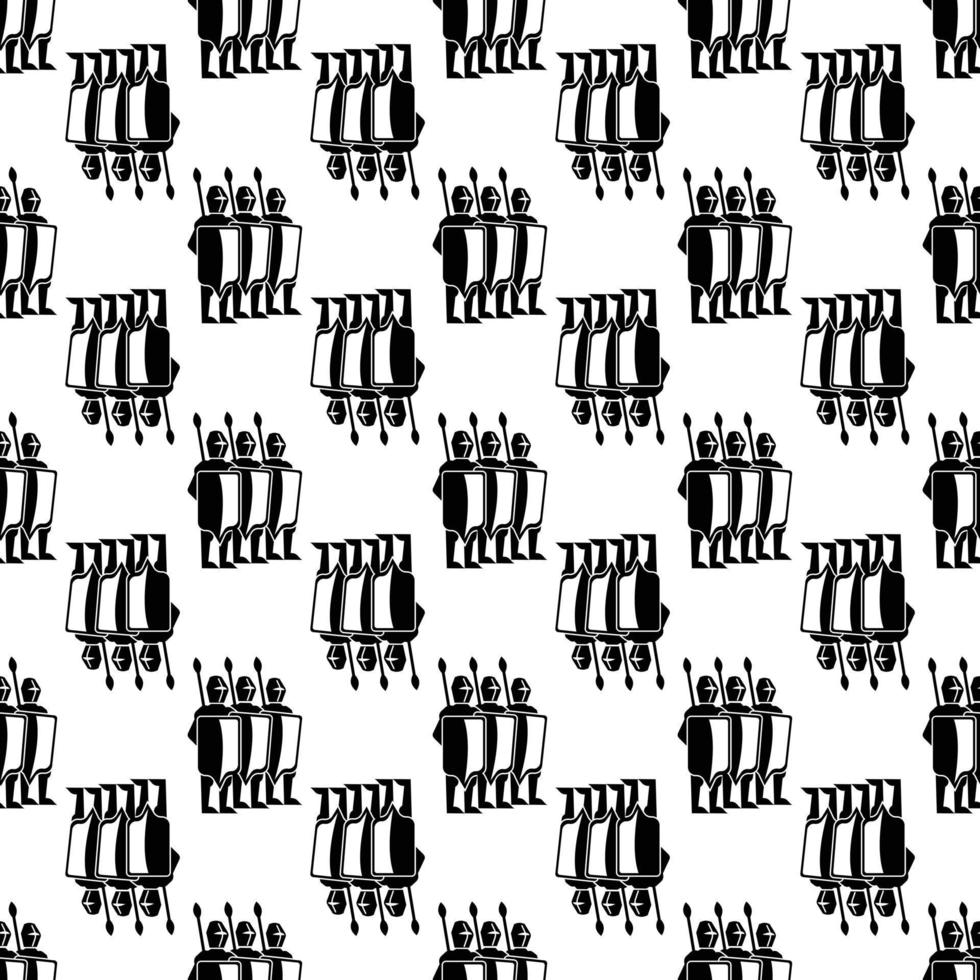 Group medieval warriors pattern seamless vector