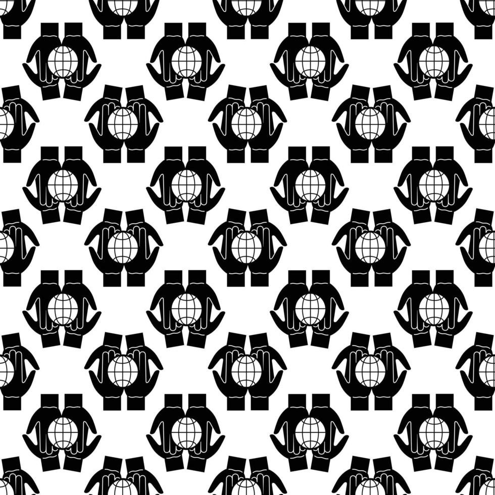 Global unity hands pattern seamless vector