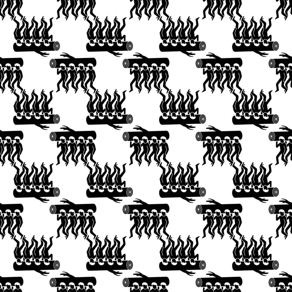 Group people take wood pattern seamless vector