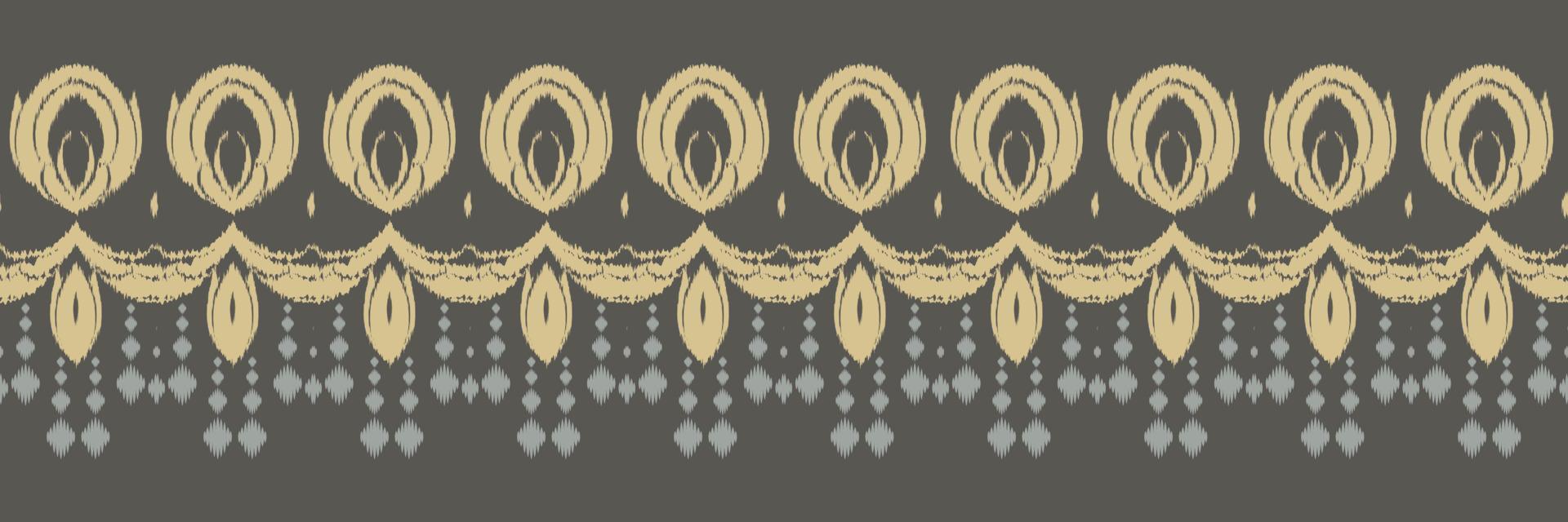 étnico ikat triángulo batik textil de patrones sin fisuras diseño vectorial digital para imprimir saree kurti borneo borde de tela símbolos de pincel muestras con estilo vector