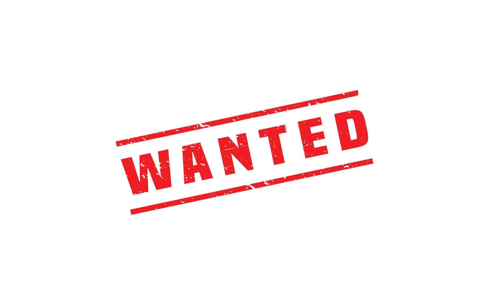 WANTED rubber stamp with grunge style on white background vector
