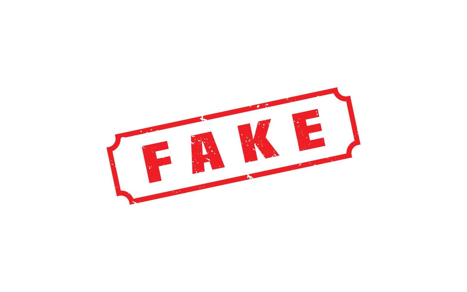 FAKE rubber stamp with grunge style on white background vector