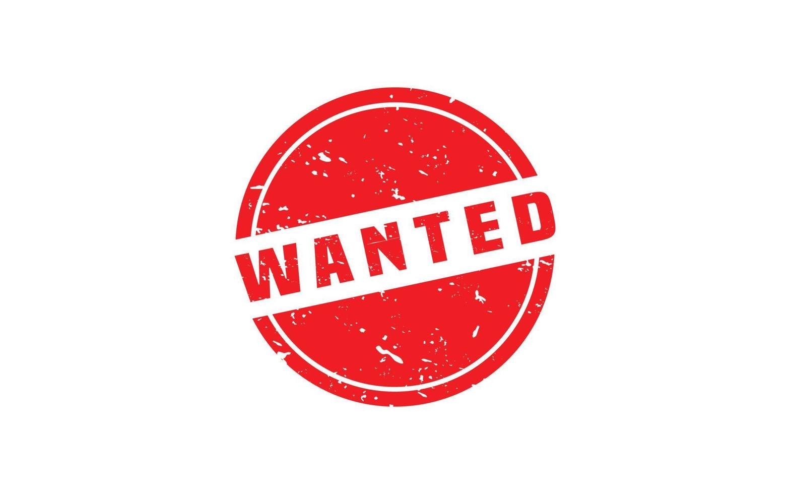 WANTED rubber stamp with grunge style on white background vector