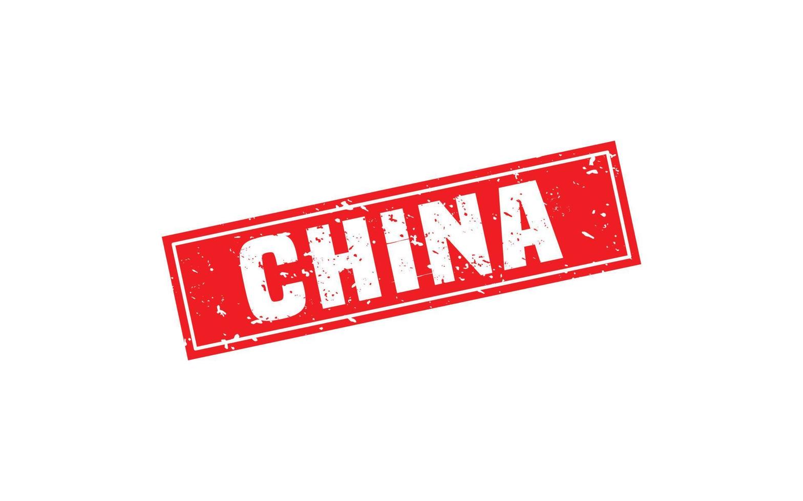 CHINA stamp rubber with grunge style on white background vector