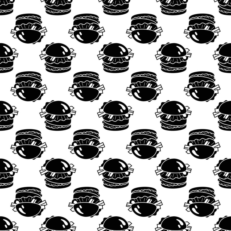 Burger pattern seamless vector