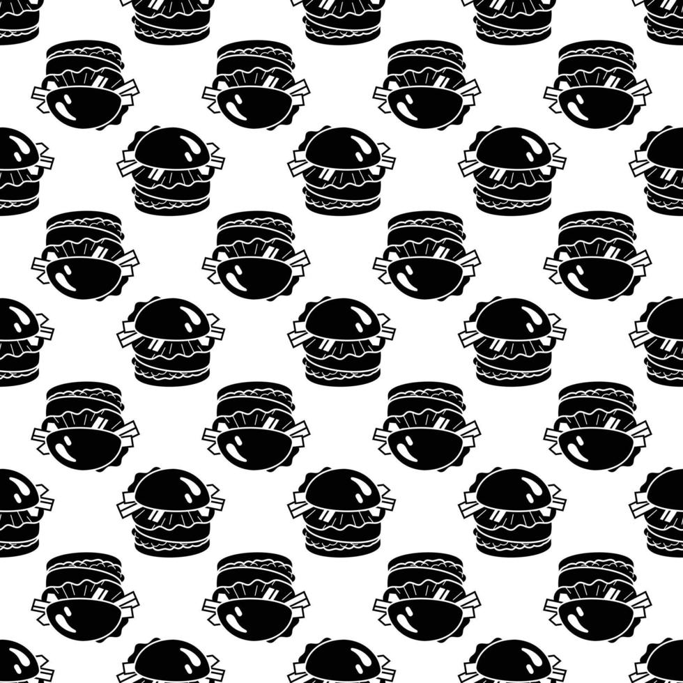 Burger pattern seamless vector